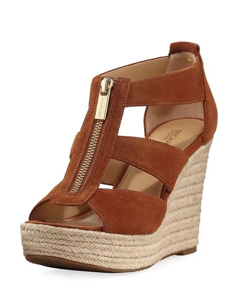 michael kors wedge suede sandal|Michael Kors suede wedges.